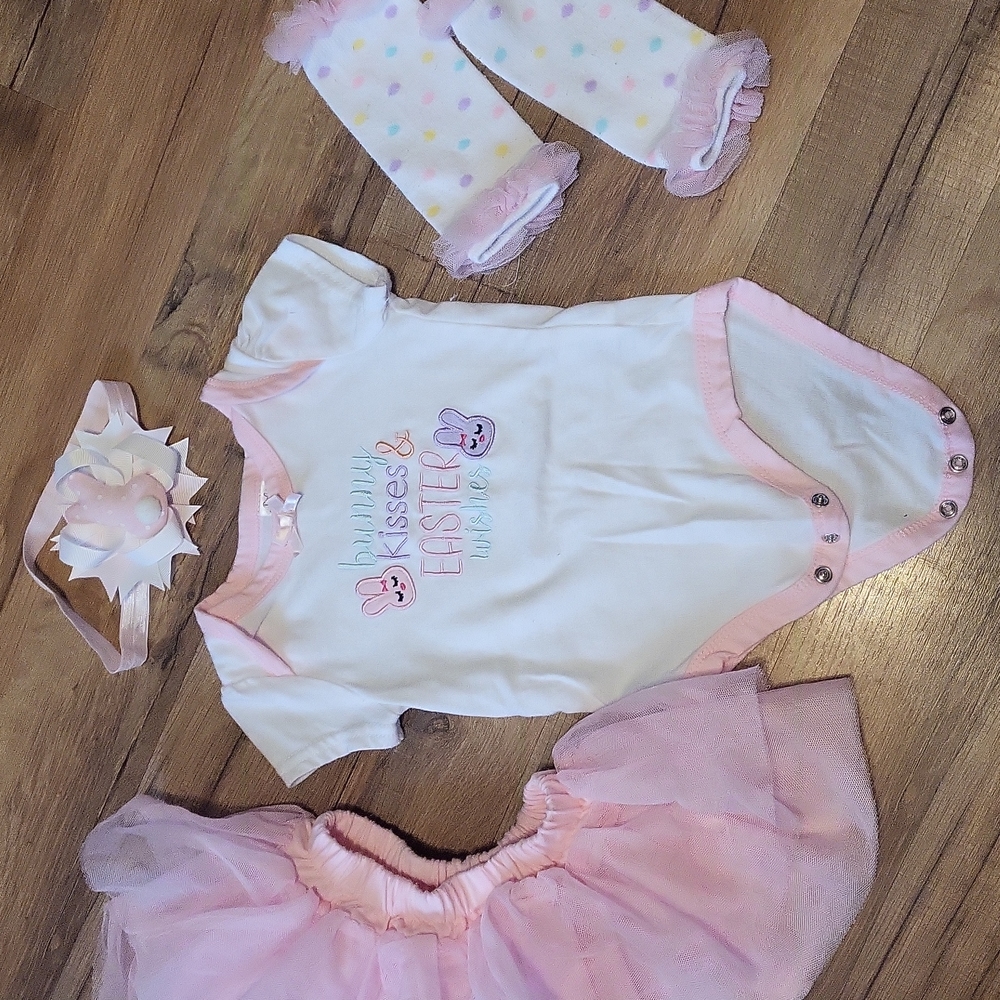 4 peice 9 month baby girl easter outfit